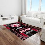 mlb boston red sox baseball team logo rectangle area rug light room brs01