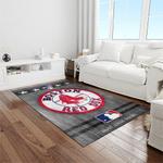 mlb boston red sox baseball team logo rectangle area rug light room brs02