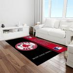 mlb boston red sox baseball team logo rectangle area rug light room brs03