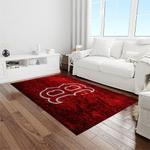 mlb boston red sox baseball team logo rectangle area rug light room brs12