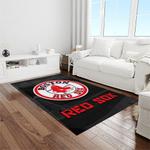 mlb boston red sox baseball team logo rectangle area rug light room brs18