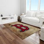 mlb boston red sox baseball team logo rectangle area rug light room brs20