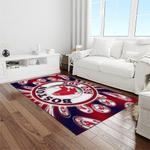 mlb boston red sox baseball team logo rectangle area rug light room brs28