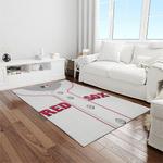 mlb boston red sox baseball team logo rectangle area rug light room brs33