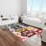 mlb boston red sox baseball team logo rectangle area rug light room brs37