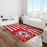 mlb boston red sox baseball team logo rectangle area rug light room brs38