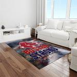 mlb boston red sox baseball team logo rectangle area rug light room brs41