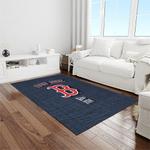mlb boston red sox baseball team logo rectangle area rug light room brs45