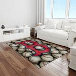 mlb boston red sox baseball team logo rectangle area rug light room brs46