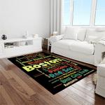 mlb boston red sox baseball team logo rectangle area rug light room brs51