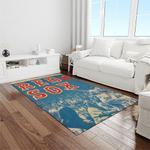 mlb boston red sox baseball team logo rectangle area rug light room brs58