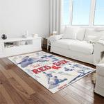 mlb boston red sox baseball team logo rectangle area rug light room brs62
