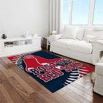 mlb boston red sox baseball team logo rectangle area rug light room brs66
