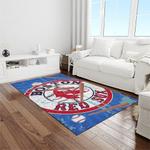 mlb boston red sox baseball team logo rectangle area rug light room brs68