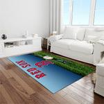 mlb boston red sox baseball team logo rectangle area rug light room brs69