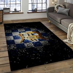 mlb detroit tigers baseball team logo rectangle area rug dark room dt11