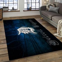 mlb detroit tigers baseball team logo rectangle area rug dark room dt13