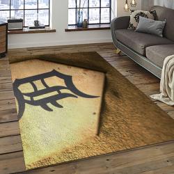 mlb detroit tigers baseball team logo rectangle area rug dark room dt18