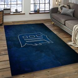 mlb detroit tigers baseball team logo rectangle area rug dark room dt25