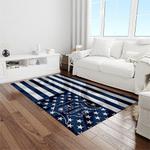 mlb detroit tigers baseball team logo rectangle area rug light room dt08