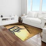mlb detroit tigers baseball team logo rectangle area rug light room dt18