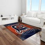 mlb detroit tigers baseball team logo rectangle area rug light room dt19