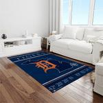 mlb detroit tigers baseball team logo rectangle area rug light room dt23