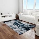 mlb detroit tigers baseball team logo rectangle area rug light room dt28