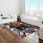 mlb detroit tigers baseball team logo rectangle area rug light room dt29