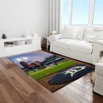 mlb detroit tigers baseball team logo rectangle area rug light room dt31