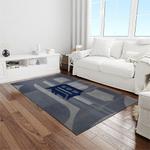 mlb detroit tigers baseball team logo rectangle area rug light room dt33