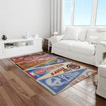 mlb detroit tigers baseball team logo rectangle area rug light room dt40