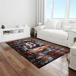 mlb detroit tigers baseball team logo rectangle area rug light room dt43