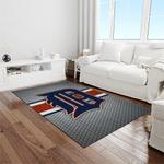 mlb detroit tigers baseball team logo rectangle area rug light room dt44