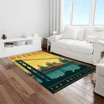 mlb detroit tigers baseball team logo rectangle area rug light room dt49