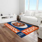 mlb detroit tigers baseball team logo rectangle area rug light room dt50