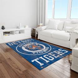 MLB Detroit Tigers Baseball Team Logo Rectangle Area Rug DT53