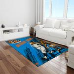 mlb detroit tigers baseball team logo rectangle area rug light room dt54