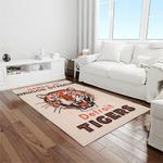 mlb detroit tigers baseball team logo rectangle area rug light room dt57