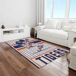 mlb detroit tigers baseball team logo rectangle area rug light room dt63