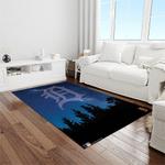 mlb detroit tigers baseball team logo rectangle area rug light room dt65