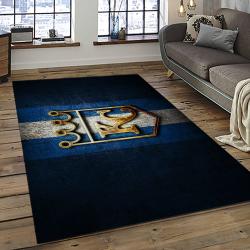 mlb kansas city royals baseball team logo rectangle area rug dark room kcr05