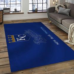 mlb kansas city royals baseball team logo rectangle area rug dark room kcr07