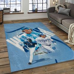 mlb kansas city royals baseball team logo rectangle area rug dark room kcr12