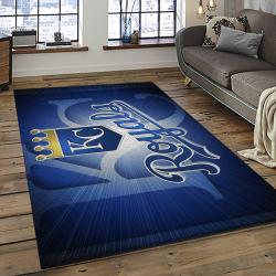 mlb kansas city royals baseball team logo rectangle area rug dark room kcr23