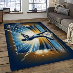 mlb kansas city royals baseball team logo rectangle area rug dark room kcr40
