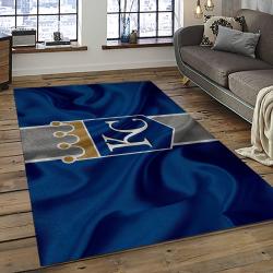 mlb kansas city royals baseball team logo rectangle area rug dark room kcr48