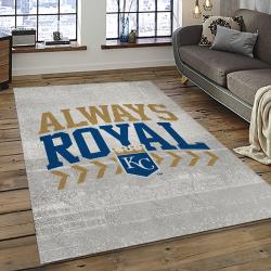 mlb kansas city royals baseball team logo rectangle area rug dark room kcr58