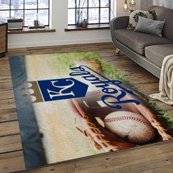 mlb kansas city royals baseball team logo rectangle area rug dark room kcr60