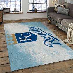 mlb kansas city royals baseball team logo rectangle area rug dark room kcr62